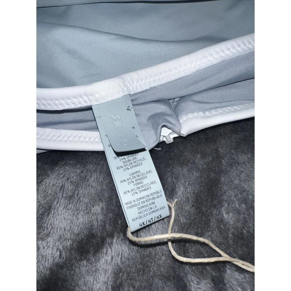 4X SKIMS Sporty Zip-Up Swim Dipped Tanga Bottom Style Bb-TNG-3022 Color -Pacific